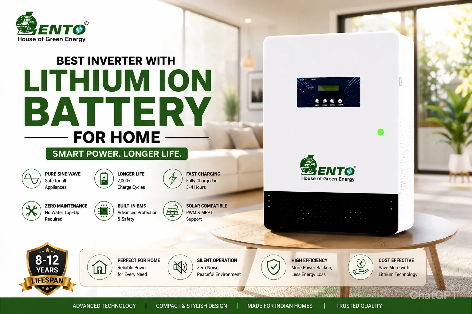 Best Inverter with Lithium Ion Battery for Home in India